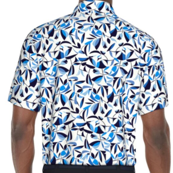 PGA TOUR Mens Botanical Geo Print Golf Polo - Picture 2 of 2